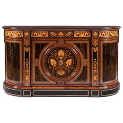 English Aesthetic Movement Side Cabinet with Extensive Marquetry