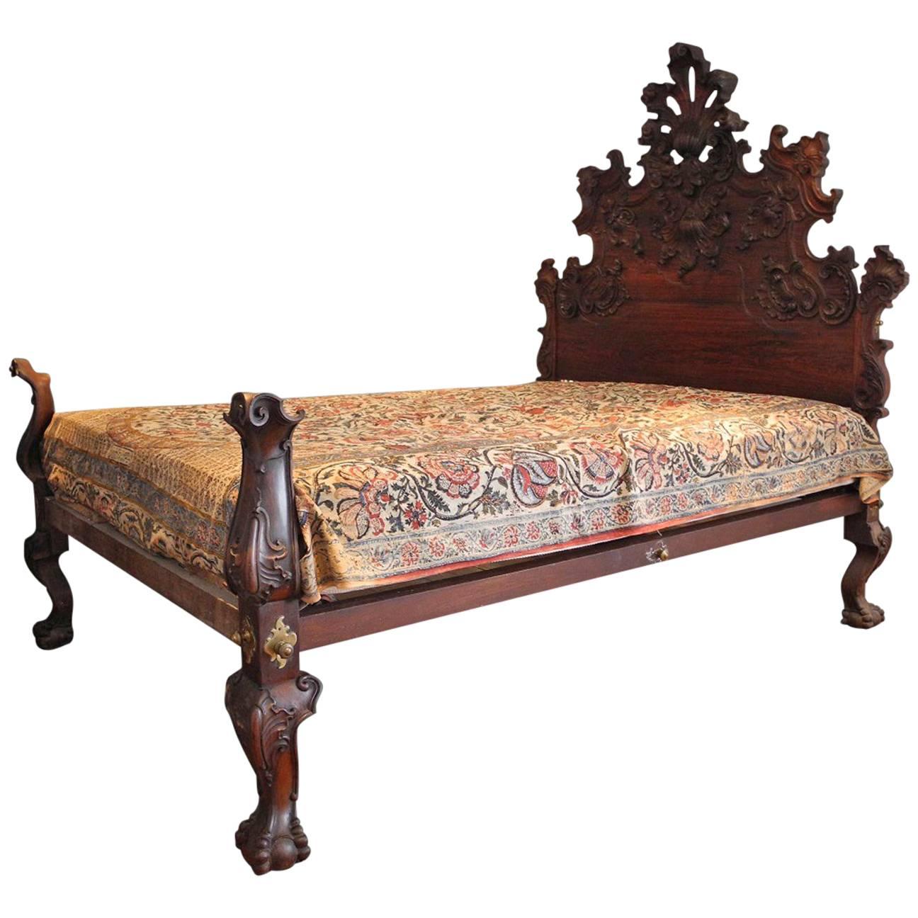 Rare Mid-18th Century Indo Portuguesse Bed For Sale
