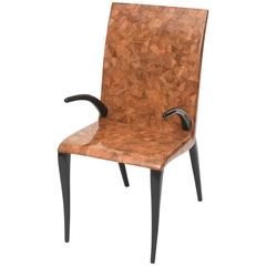 Rare R & Y Augousti Coconut, Tobacco and Ebony Armchair or Deskchair 6