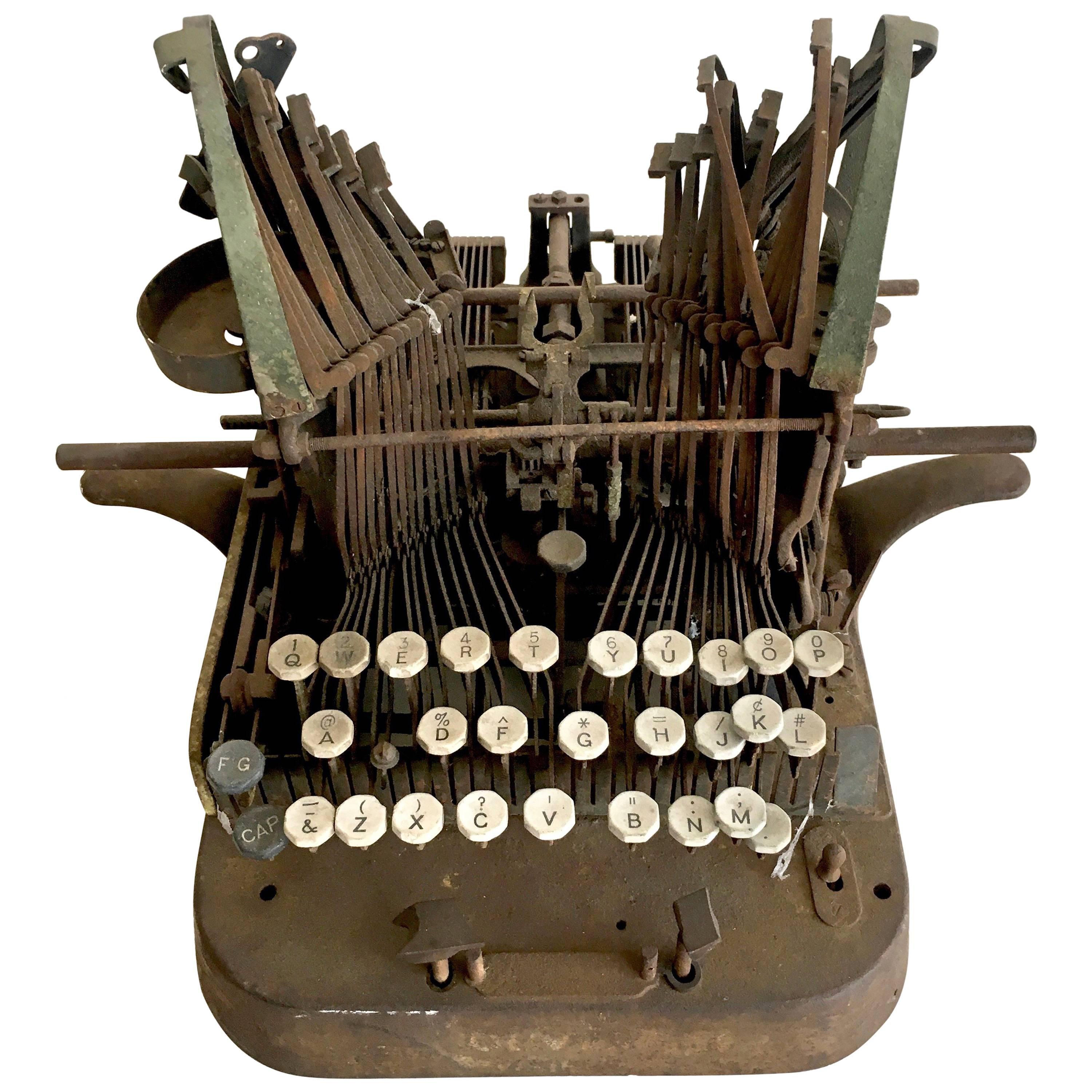 Found Art Scuplture Perfectly Patinated Type Writer For Sale