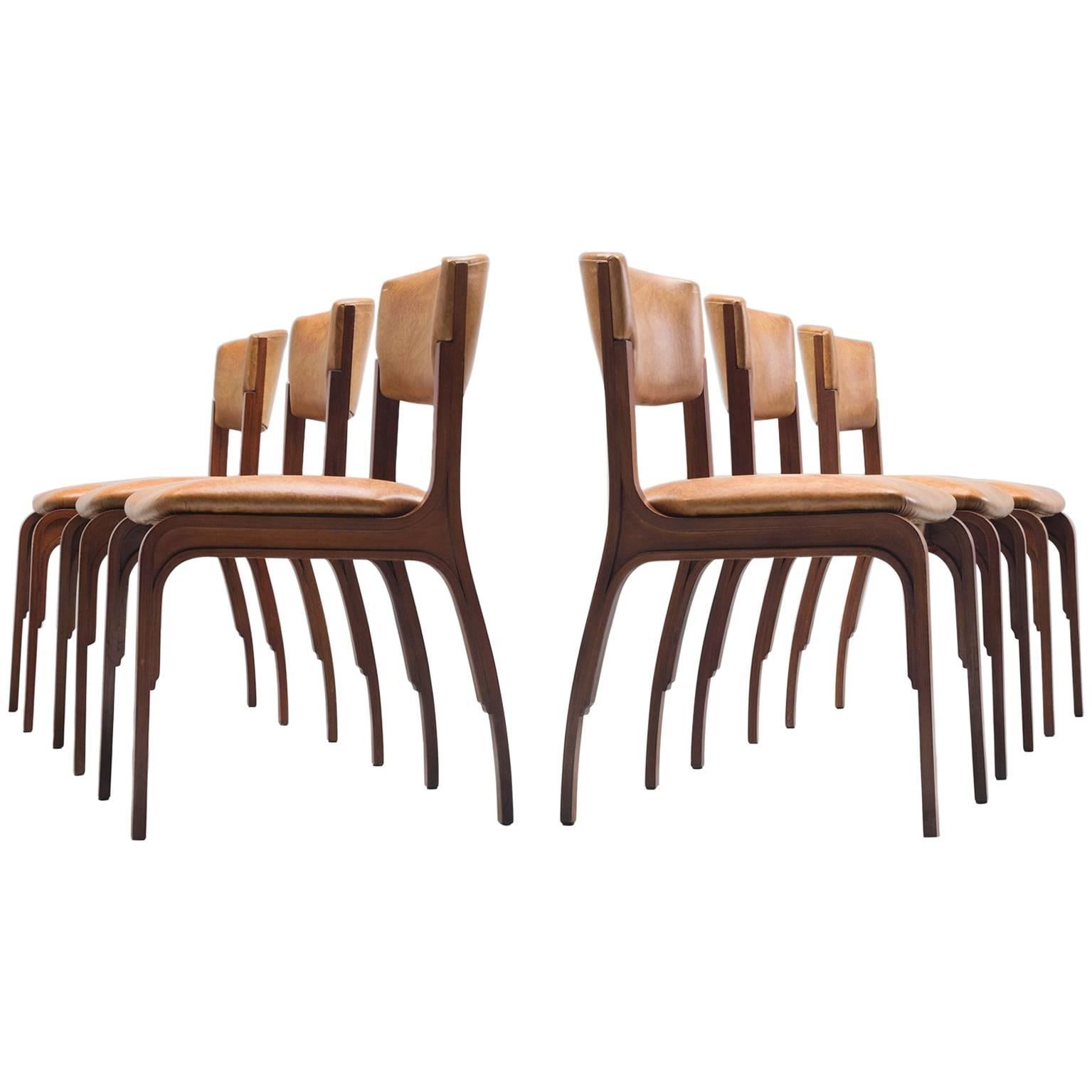 Six Dining Chairs by Gianfranco Frattini for Cantieri Carugati