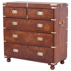 Antique Campaign Style Chest of Drawers or Dresser