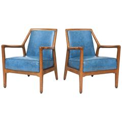 Pair of Italian Modern Walnut Armchairs, Carlo de Carli 3
