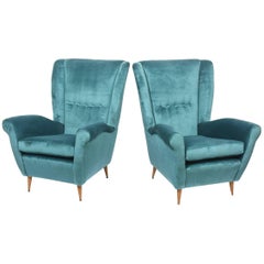 Pair of Gio Ponti Armchairs, Model 512, Italy