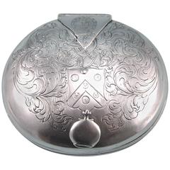 Charles II Silver Oval Tobacco Box with Engraved Lid