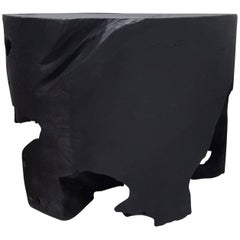 Round Black Teak Table