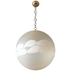 Large Murano Glass Globe Pendant Light