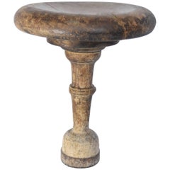 French Early 1900s Wooden Shoe Shine Stool