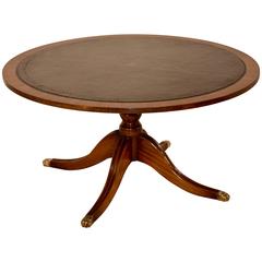 Mahogany Coffee Table with Leather Top, circa 1950