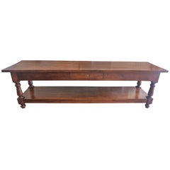 Antique Large 19th Century Spanish Refectory Walnut Farm Draper´s Table or Console