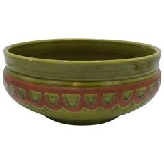 1970s Italian Raymor Green and Orange Bowl 1