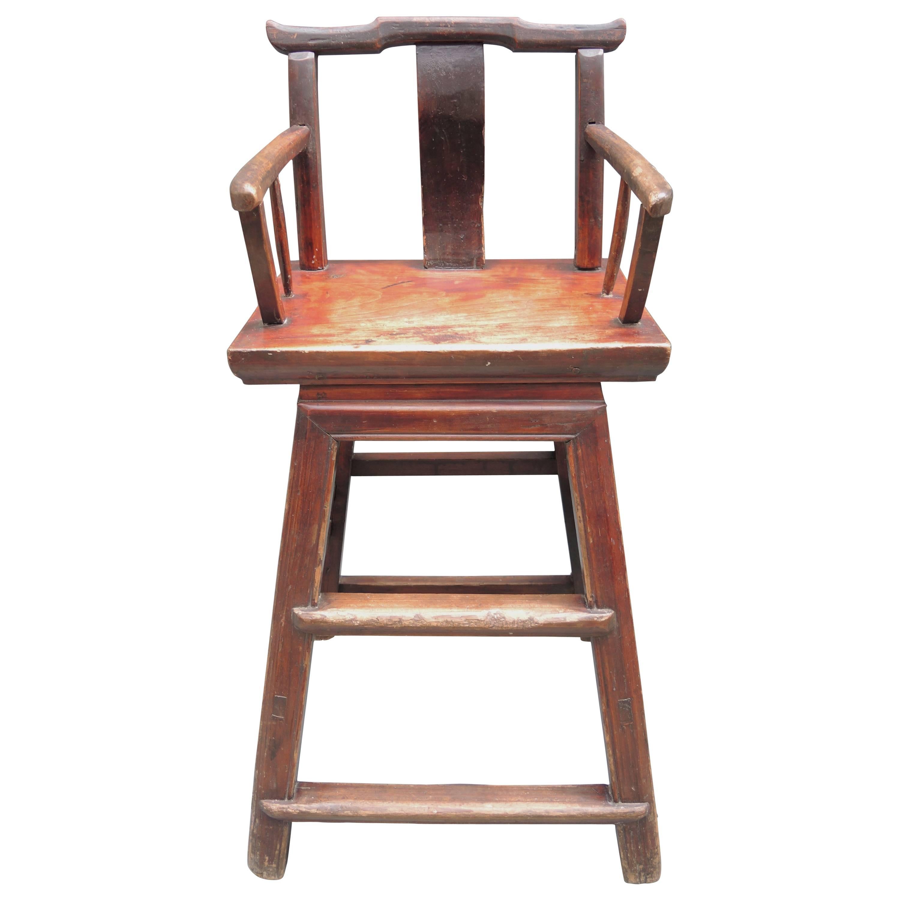 Qing Period 19th Century Chinese Childs High Chair For Sale