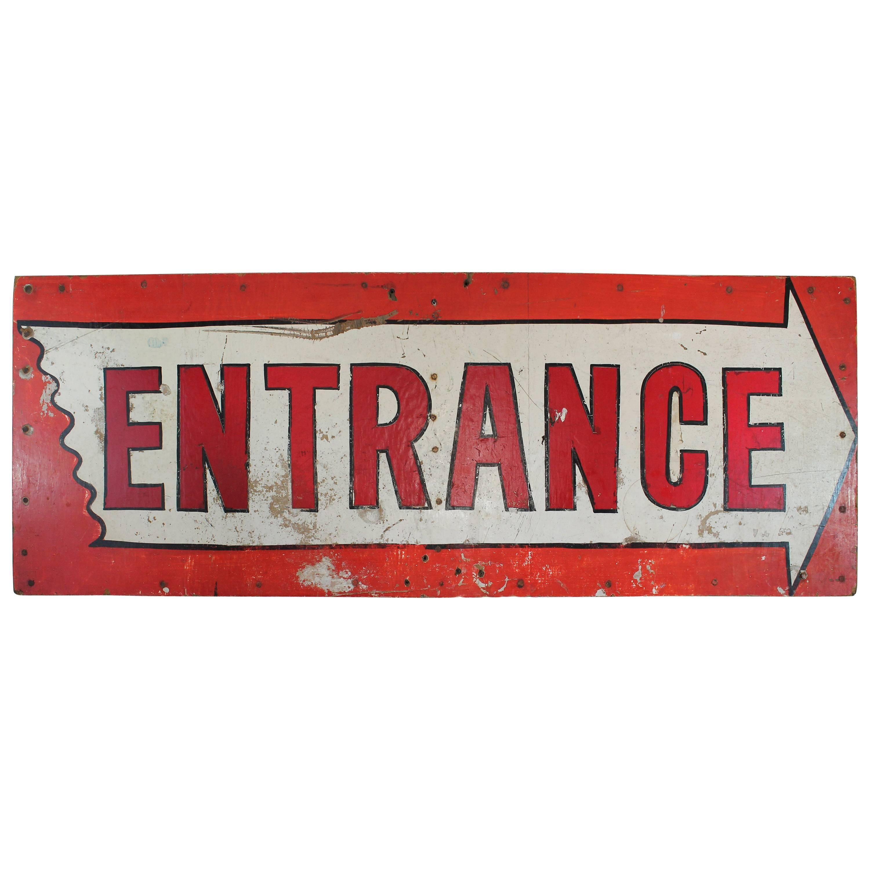 Hand-Painted Entrance Sign For Sale