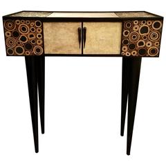 R & Y Augousti Black and Ivory Shagreen and Bamboo Console 6
