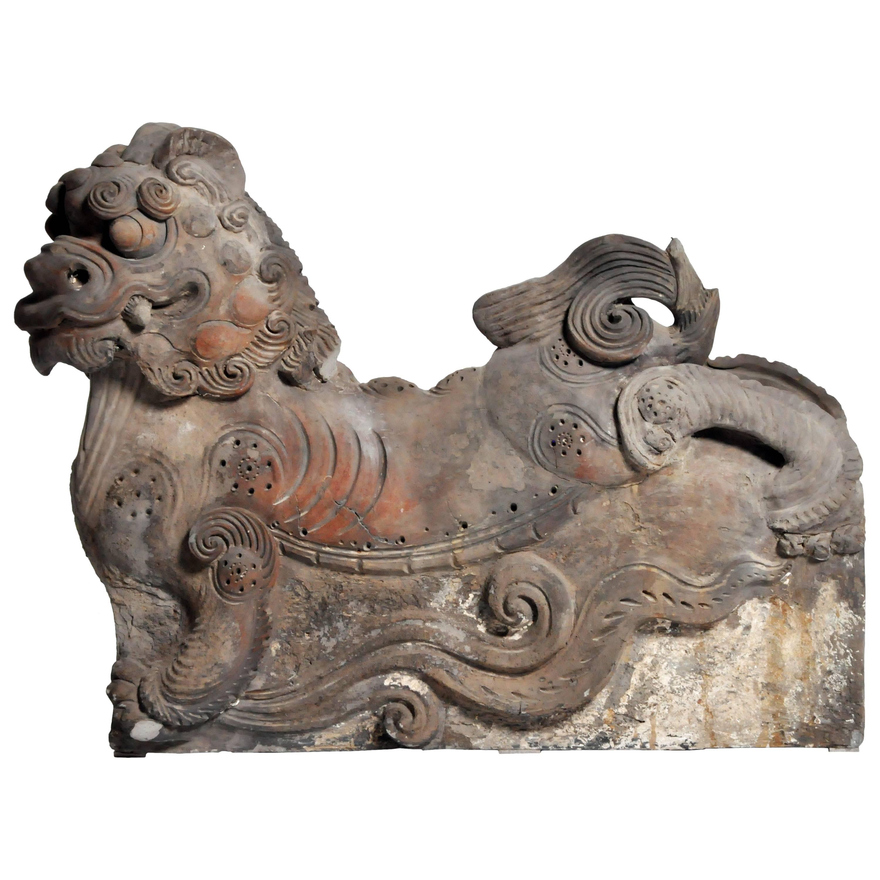 Chinese Rooftop Finial in the Form of a Foo Dog