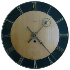 1950s Wood German Wall Clock by Kienzle