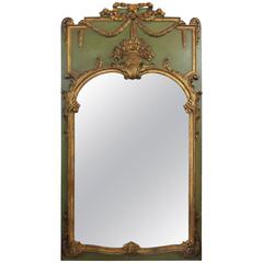 Italian Carved and Gilt Trumeau Mirror