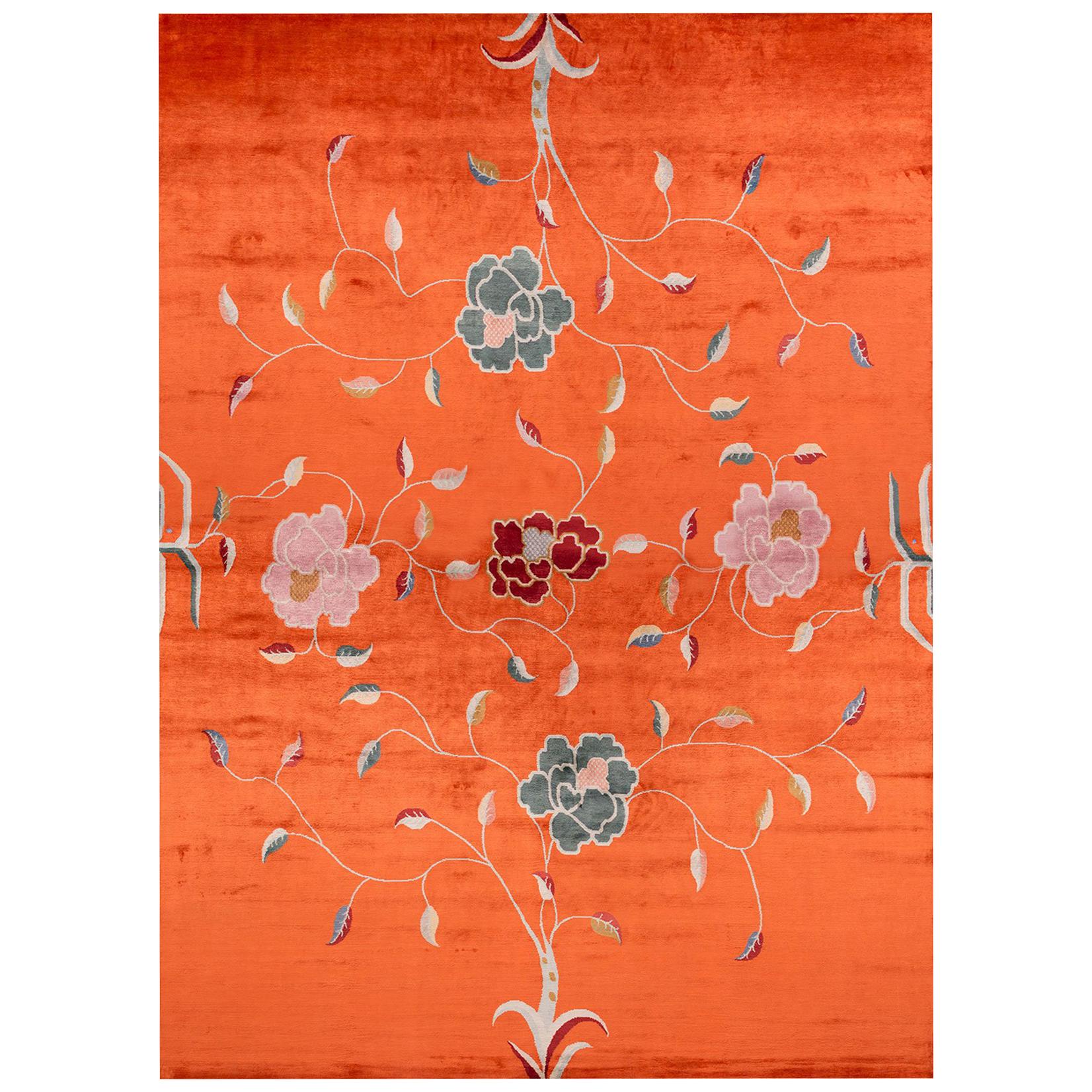 Contemporary Floral Rug by Carini For Sale