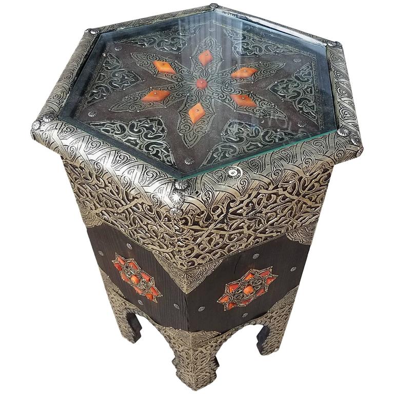 Gerda Inlaid Moroccan Side Table, Marrakech For Sale at 1stDibs