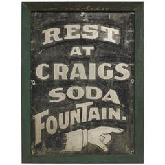 Antique Late 19th Century Tin Directional Sign