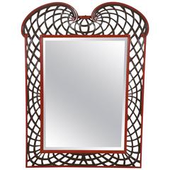 Hollywood Regency Mirror with Lattice Border 5