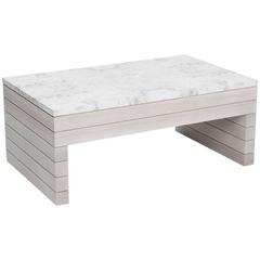 Baker Table by Dane Co. Solid Wood, Marble-Top