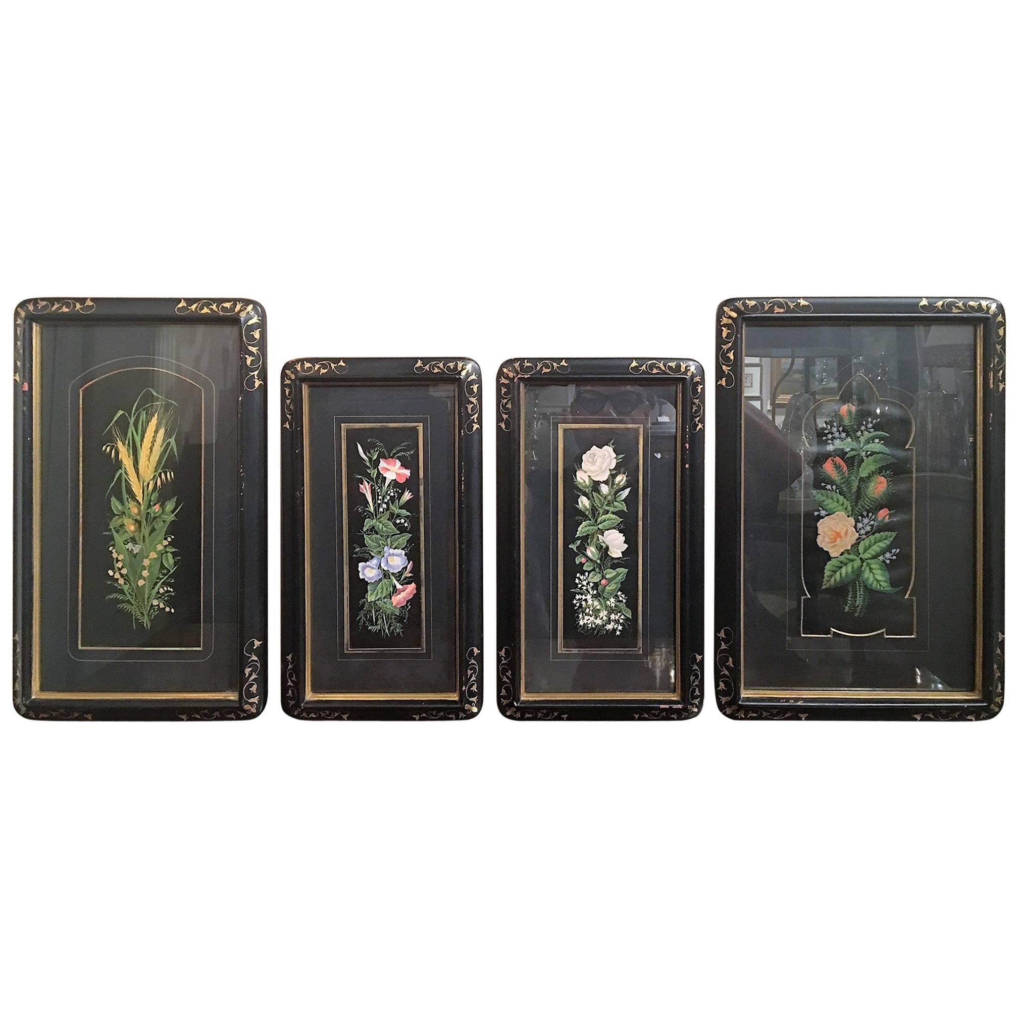 Set of Four Framed Botanical Prints, 19th Century