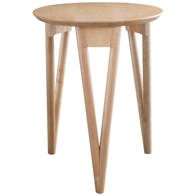 Hair Pin Side Table Round Maple Hardwood For At 1stdibs Hair Pin Side Table Round Maple Hardwood For