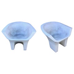 Pair of Sculptural Molded Plastic Outdoor Chairs