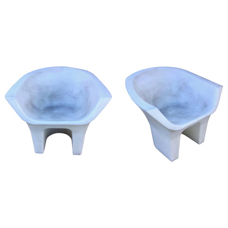 Pair Of Sculptural Molded Plastic Outdoor Chairs For Sale At 1stdibs