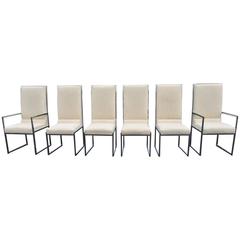 Set of Six Chrome DIA Dining Room Chairs Attributed to Milo Baughman