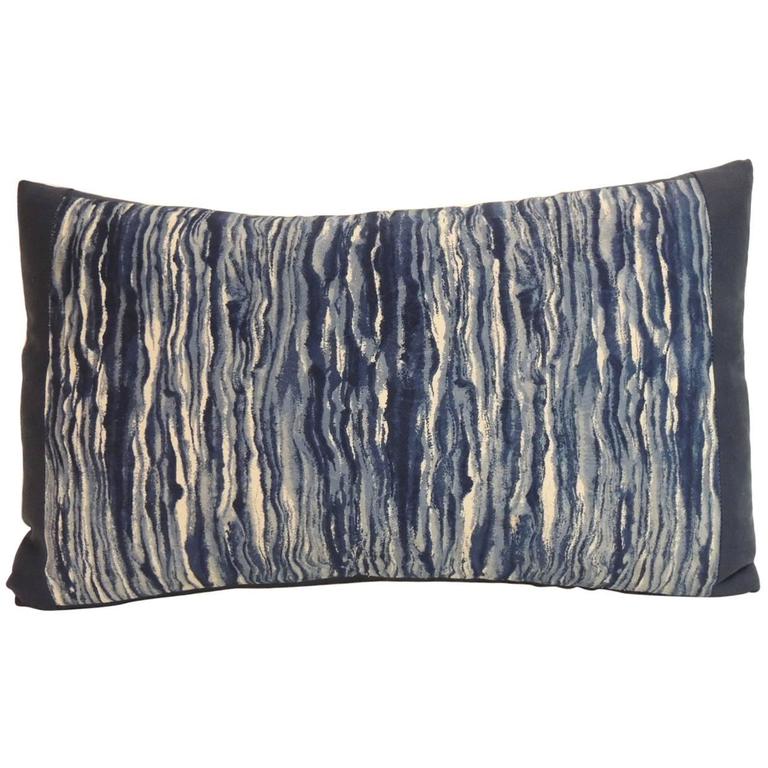 Vintage Blue and White Shibori Japanese Decorative Lumbar Pillow at 1stdibs