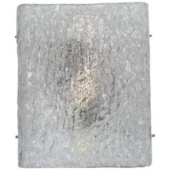 Single Large Modernist Ice Glass Sconce 10