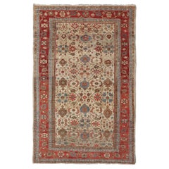 Antiker persischer Sultanabad Ziegler-Teppich mit elfenbeinfarbenem Hintergrund und reichhaltigen Palmetten