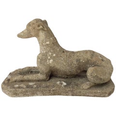 English Garden Stone Statue of a Greyhound or Whippet