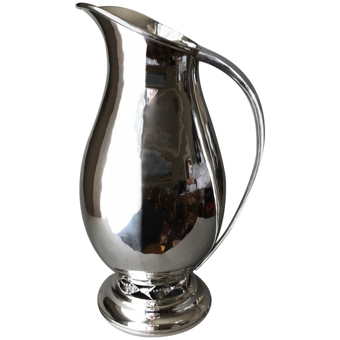 DeMatteo Studio Hand-Wrought Sterling Silver Pitcher For Sale