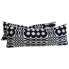 Coppia di cuscini bolster con copriletto del XIX secolo