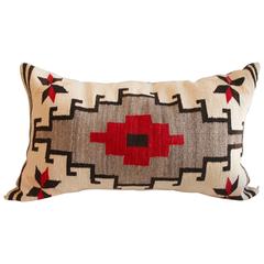 Antique Large Navajo Indian Weaving Saddle Blanket  Bolster Pillow