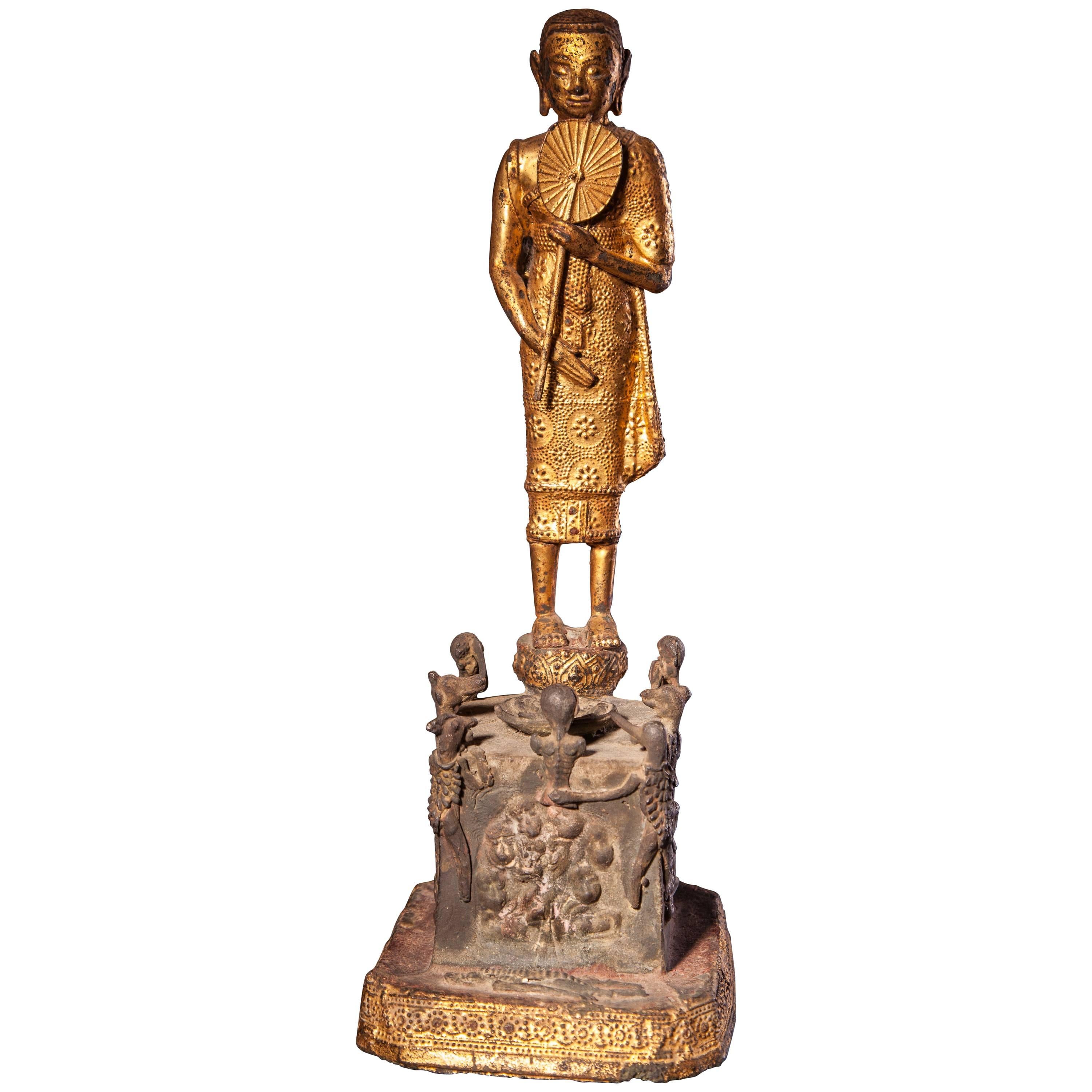 Second Half of the 19th Century Bronze Phra Malai Visiting Hell For Sale