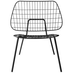 Wm String Lounge Chair by Studio WM, in Two-Pack, Black Steel Frame