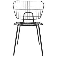 Wm String Dining Chair by Studio Wm, in Two-Pack, Black Steel Frame