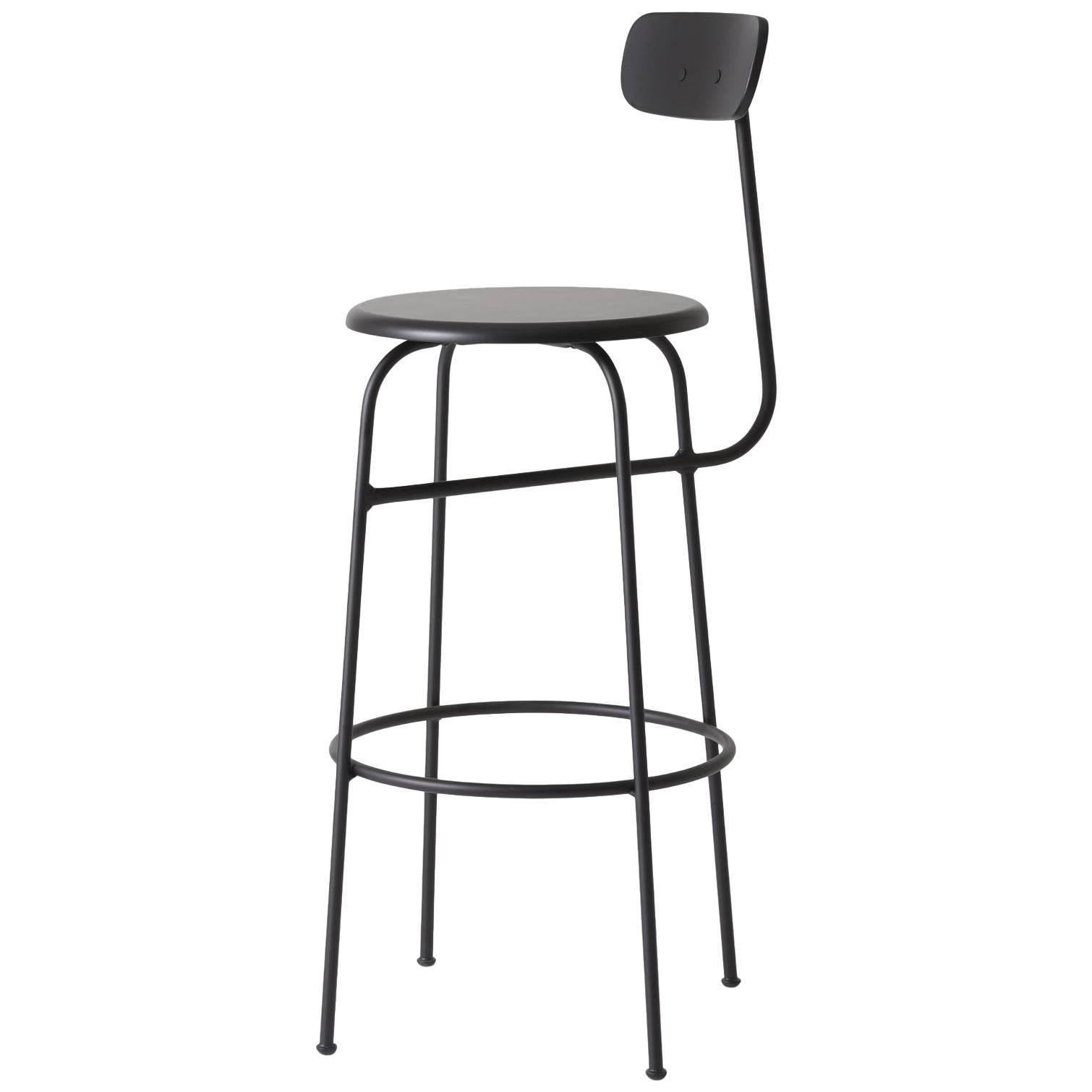 Bar Chair by Afteroom, Black Steel Frame with Painted Wood Seat For Sale