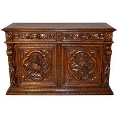 Buffet français sculpté du 19ème siècle