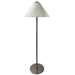 Mid-Century Modern Italian Lino Tagliapietra Style Glass / Chrome Floor Lamp