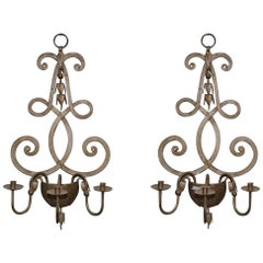 Large Pair of Rococo Style Candle Sconce Wall Decorations