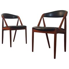 Pair of Kai Kristiansen Model 31 Teak 'A' Frame Chair for Schou Andersen, 1960s
