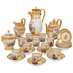 Fine French Antique Paris Porcelain Tea and Coffee Set from the Empire Period 9