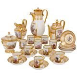 Fine French Antique Paris Porcelain Tea and Coffee Set from the Empire Period