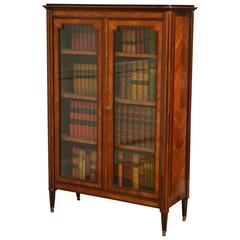 19th Century French Tulipwood Glazed Bookcase