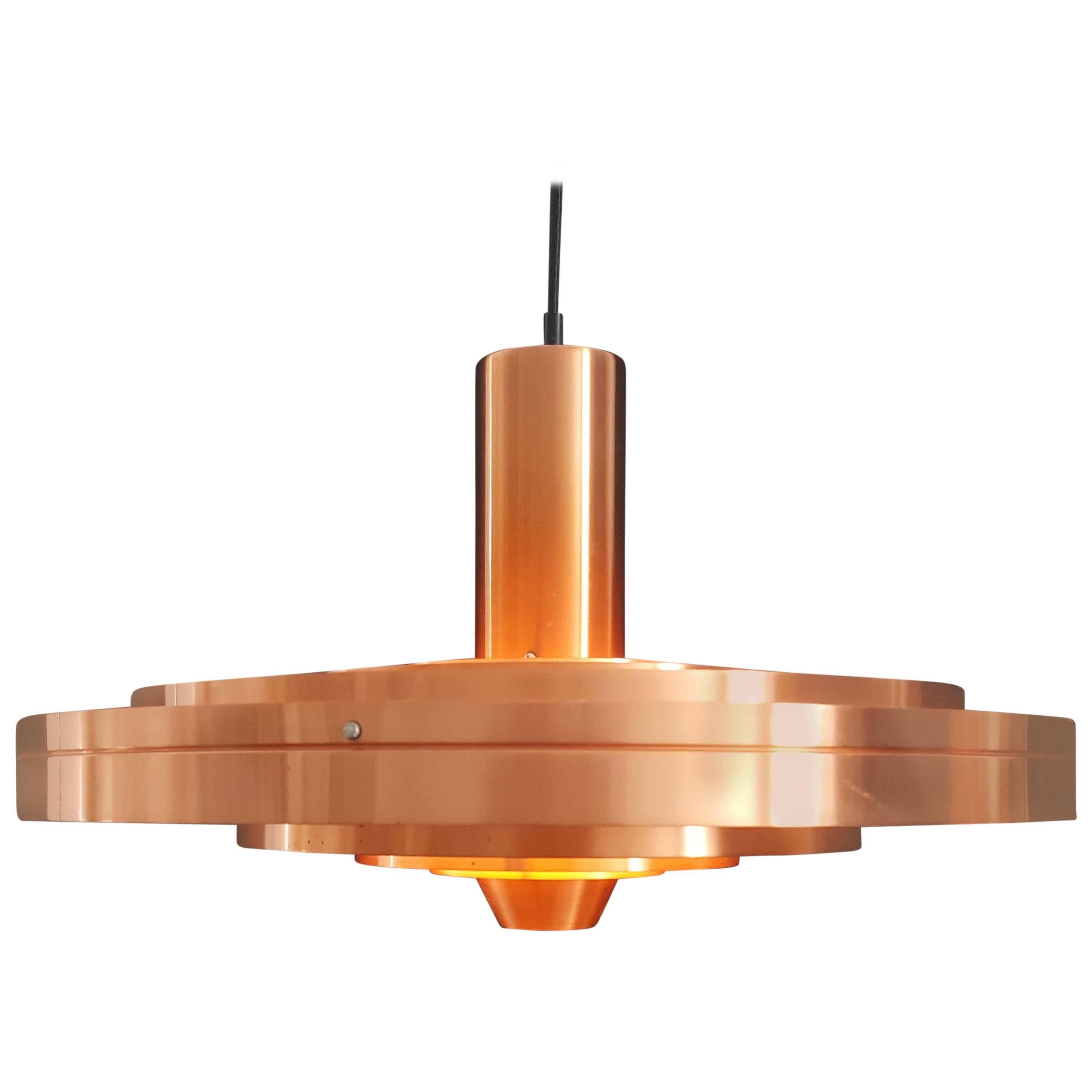 Sophus Frandsen Copper Fibonacci Pendant Light for Fog & M�ørup, Denmark, 1963